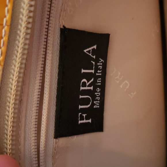 Vintage Furla Yellow Snakeskin Shoulder Bag - Picture 3 of 9